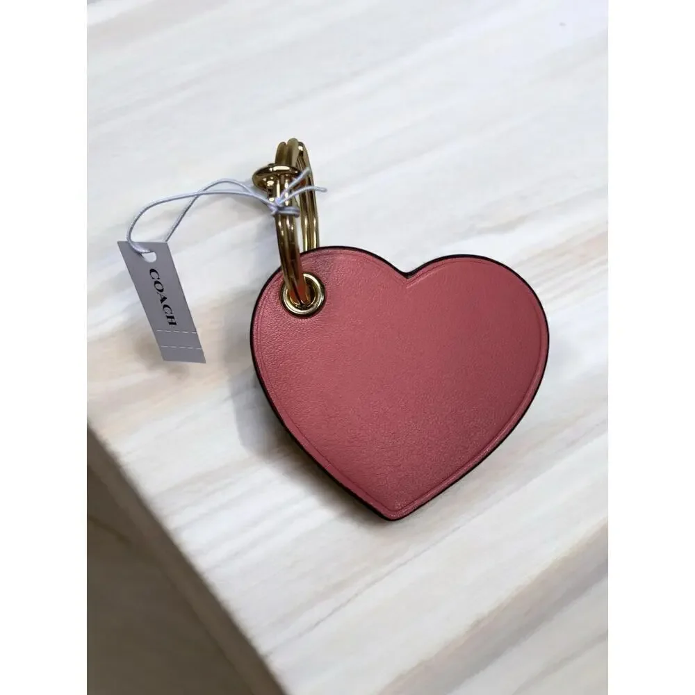 NWT Coach CF155 Heart Leather Bag Charm